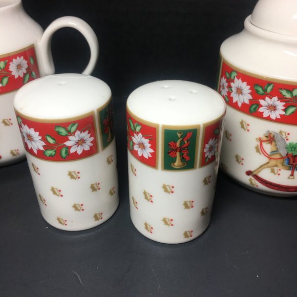 Vintage Charlton Hall Kobe Holiday Ceramic Set 5pc - Picture 5 of 16